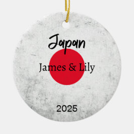 Japan Flagga Ornament, Personlig Japan Julgransprydnad Keramik