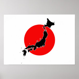 Japan flagga poster