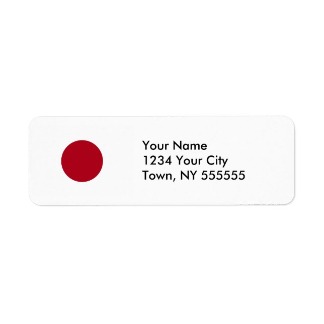 Japan Flagga Returadress Etikett (Framsidan)