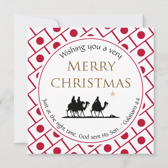 JAPAN FLAGGA Three Wise Manar japansk jul Julkort (Framsida)