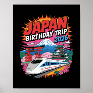 Japan Födelsedagsresa 2026 Tokyo Osaka Körsbärsblo Poster