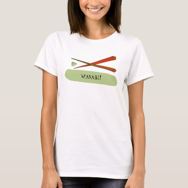 Japan Foodie för WASABI-Sushipinnar T Shirt (Framsida)