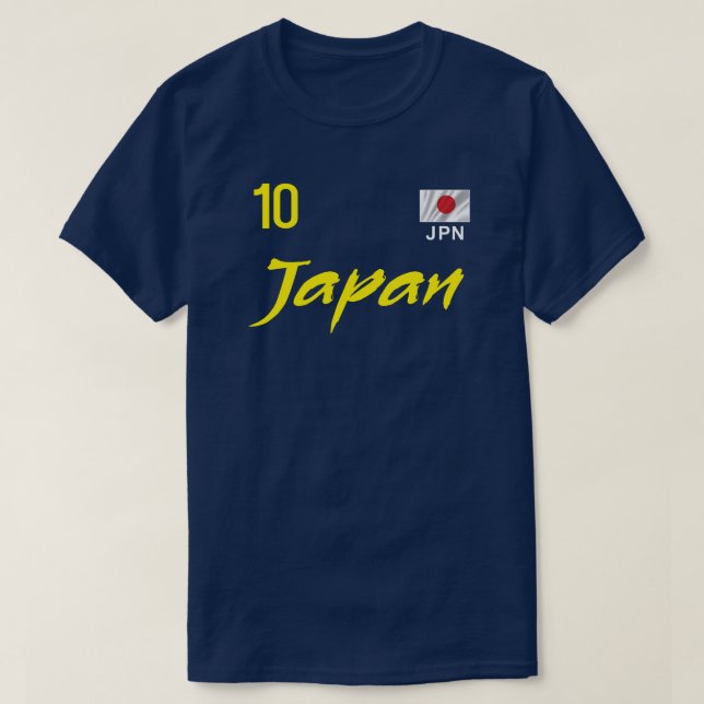 Japan Football Soccer Number 10 Flag T Shirt (Design framsida)
