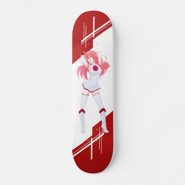 Japan för flagga för Japan Manga Animeflicka Skateboard Bräda 21,5 Cm (Framsida)