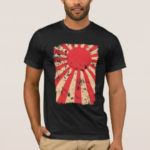 Japan för Look för resningsol flagga bedrövad gåva T Shirt