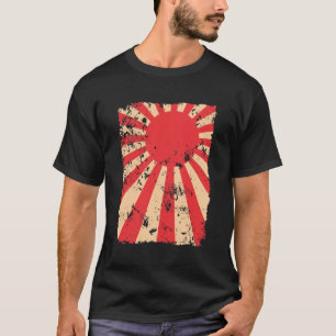 Japan för Look för resningsol flagga bedrövad gåva T Shirt