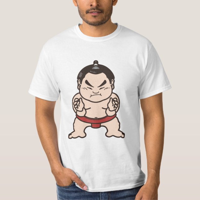 Japan för Sumobrottaretecknad japansk brottning T Shirt (Framsida)