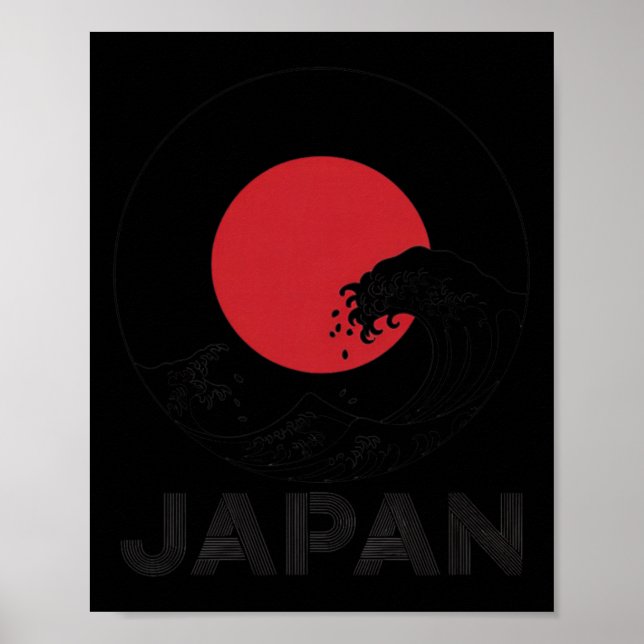 Japan Fotboll Nummer Tio Retro Nationell Atletisk  Poster (Framsidan)
