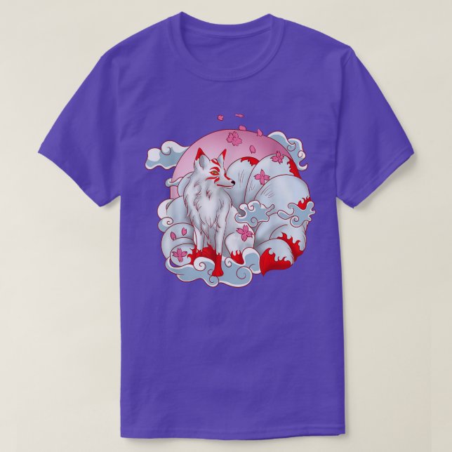 Japan Fox Måne T-Shirt (Design framsida)