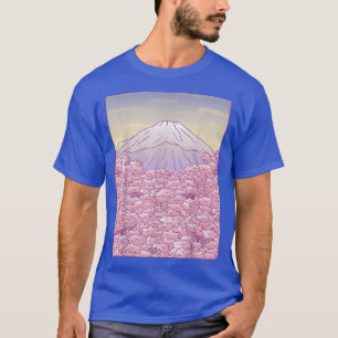 Japan Fuji Japanska Sakura Cherry Blommar Träd Gra T Shirt