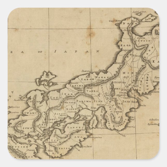 Japan Fyrkantigt Klistermärke (Framsida)