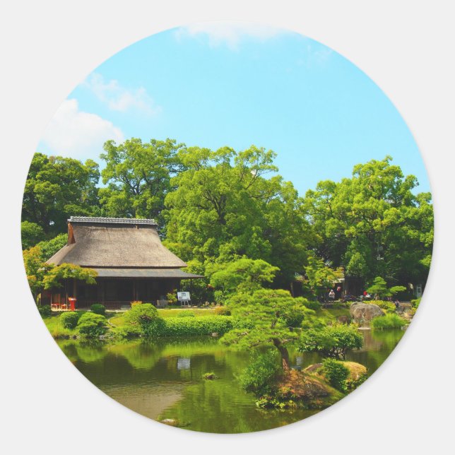 Japan Garden Runt Klistermärke (Framsida)
