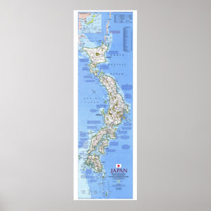 "Japan: Geografisk KARTA för medborgare från 1984… Poster