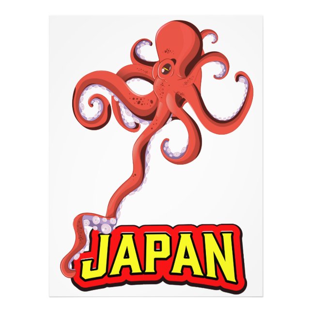 Japan Giant Squid tecknad Fototryck (Framsidan)