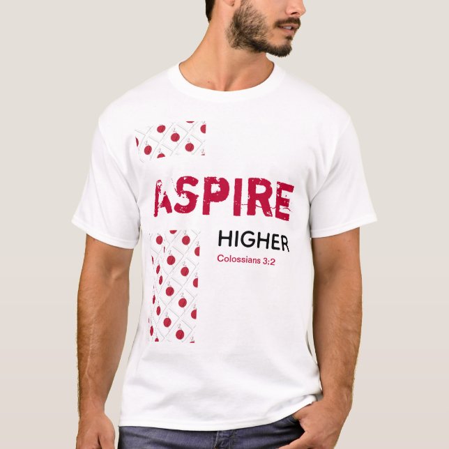 Japan Hinomaru ASPIRE HIGHER Christian Scripture T Shirt (Framsida)