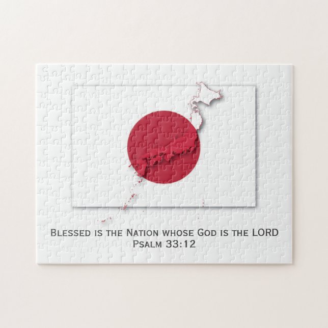 JAPAN | Hinomaru | Blad nation | JAPANESE FLAGGA Pussel (Horisontell)
