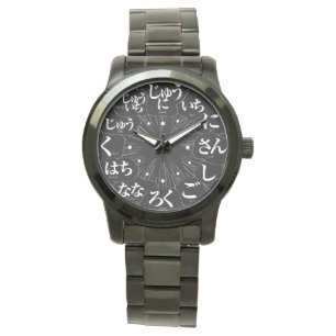 Japan Hiragana MANGA stil [svarta ansikte] Armbandsur