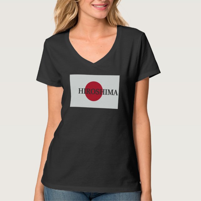 Japan Hiroshima Asia Travel Flag T Shirt (Framsida)
