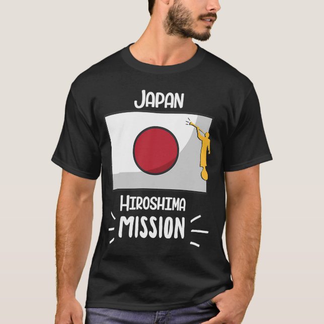 Japan Hiroshima Mormon LDS Uppdrag missionär T Shirt (Framsida)