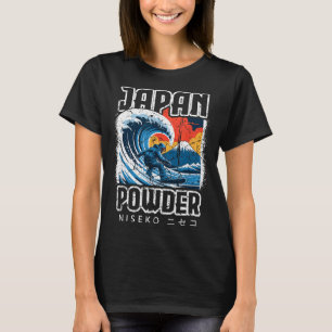 Japan hokusai snowboardåkning niseko japanska kata t shirt