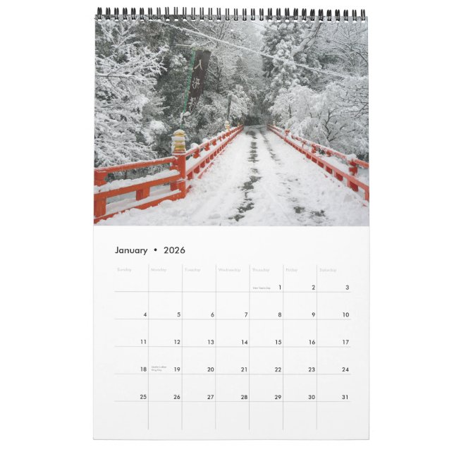 Japan i röd kalender (Jan 2026)