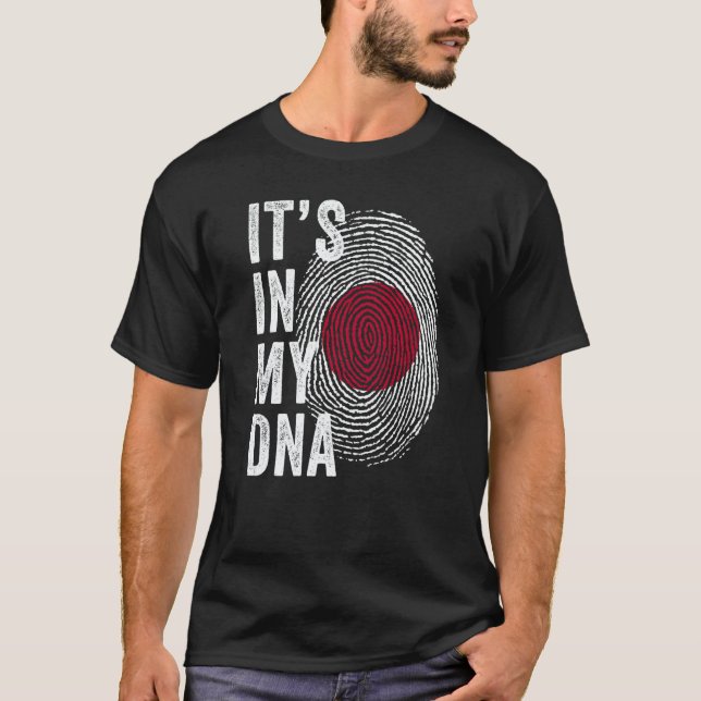 Japan It's In My DNA Cute Japanese Fingerprint Nip T Shirt (Framsida)