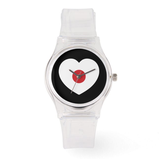 Japan | Japansk Flagga Heart Armbandsur (Framsida)