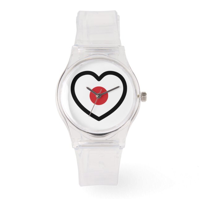 Japan | Japansk Flagga Heart Armbandsur (Framsida)