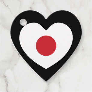 Japan Japansk Flagga Heart Gåvor Etiketter