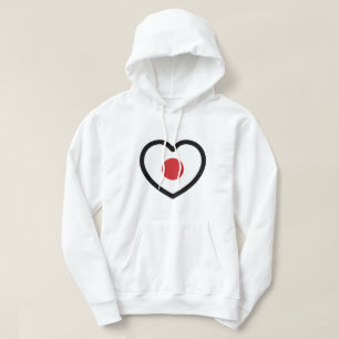 Japan Japansk Flagga Heart Hoodie
