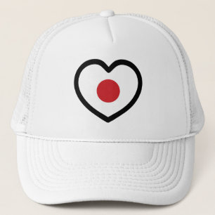 Japan Japansk Flagga Heart Keps