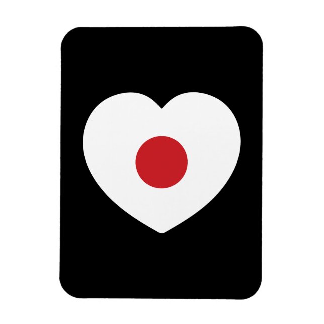 Japan | Japansk Flagga Heart Magnet (Vertikal)