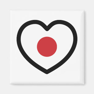 Japan Japansk Flagga Heart Magnet