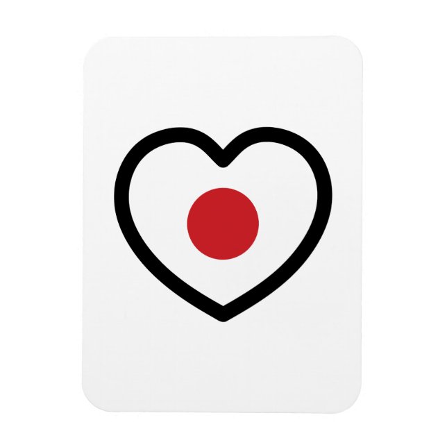 Japan | Japansk Flagga Heart Magnet (Vertikal)