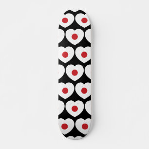 Japan   Japansk Flagga Heart Mini Skateboard Bräda 18,5 Cm