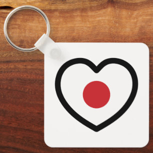 Japan Japansk Flagga Heart Nyckelring