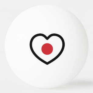Japan Japansk Flagga Heart Pingisboll