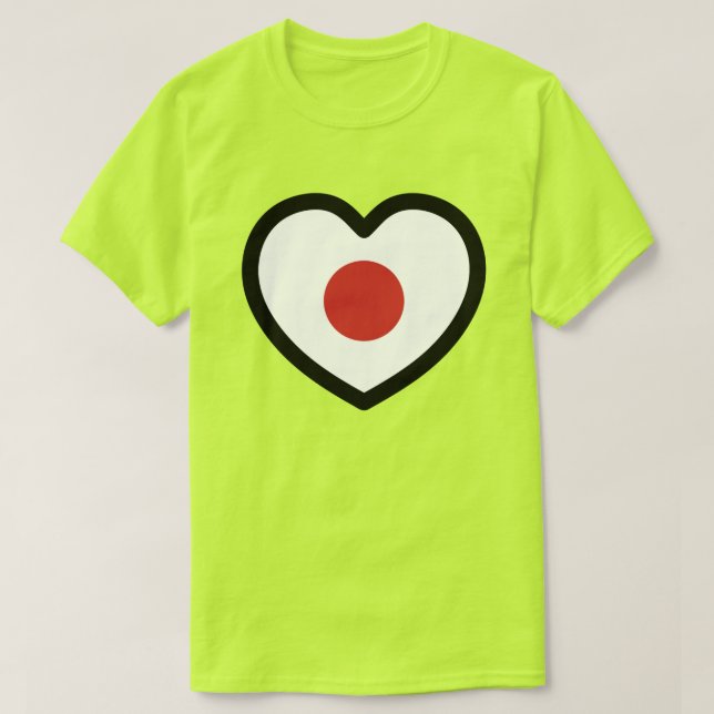 Japan | Japansk Flagga Heart T Shirt (Design framsida)