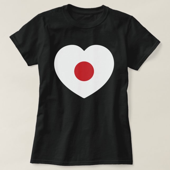 Japan | Japansk Flagga Heart T Shirt (Design framsida)