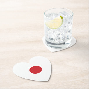 Japan Japansk Flagga Heart Underlägg Papper