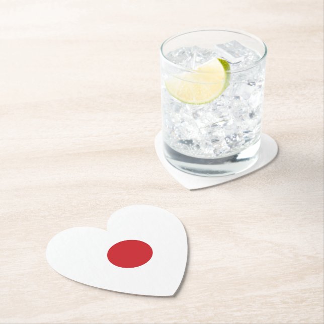 Japan | Japansk Flagga Heart Underlägg Papper (Insitu)