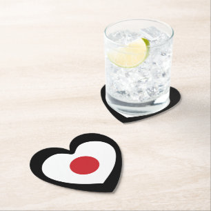 Japan Japansk Flagga Heart Underlägg Papper