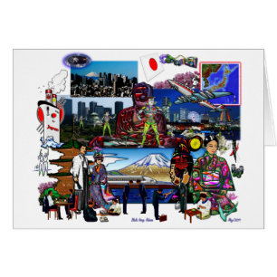 Japan japansk skärgårdCollage Hälsningskort