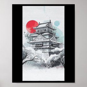 Japan Japansk Tokyo Temple Karate Shinjuku Poster