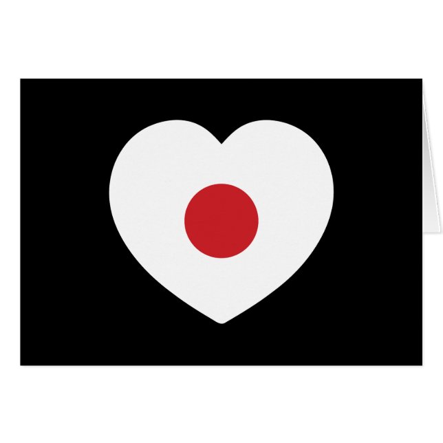 Japan | Japanska Flagga Heart-kort Hälsningskort (Framsidan Horizontal)