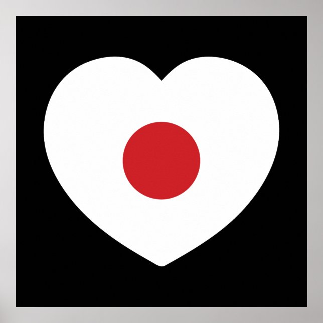Japan | Japanska flaggan hjärta Poster (Framsidan)