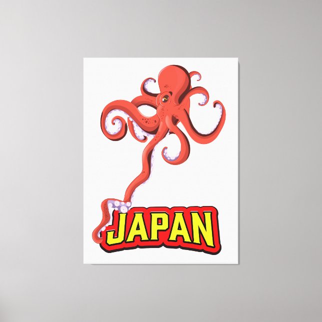 Japan jättebläckfisk tecknad serie canvastryck (Framsida)