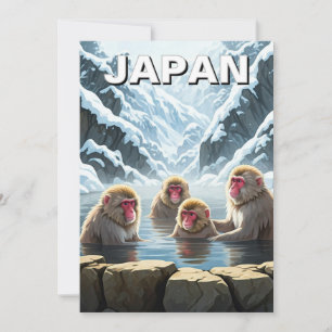 Japan Jigokudani Monkey Park Snö Monkey Julkort