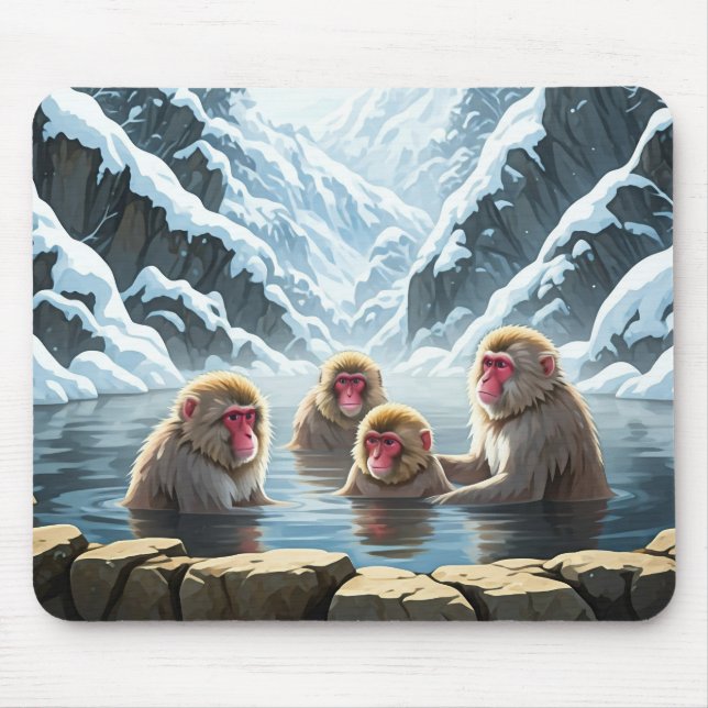 Japan Jigokudani Monkey Park Snö Monkey Musmatta (Framsidan)
