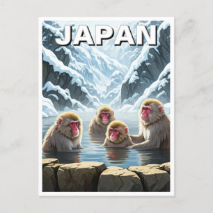 Japan Jigokudani Monkey Park Snö Monkey Vykort